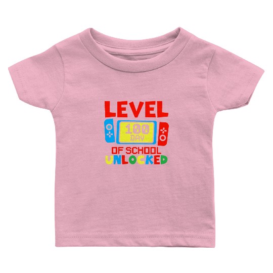 Game Controller Level 100 Days Of School Unlocked Baby T Shirts