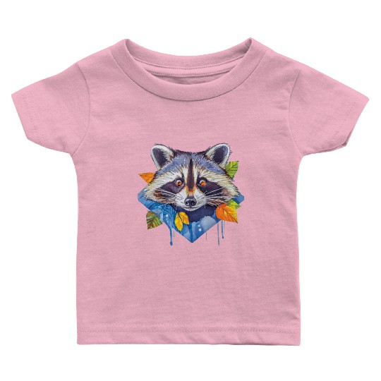 Autumn Raccoon: A Watercolor Wilderness Baby T Shirts