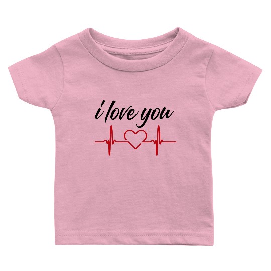 i love you heartbeat Baby T Shirts