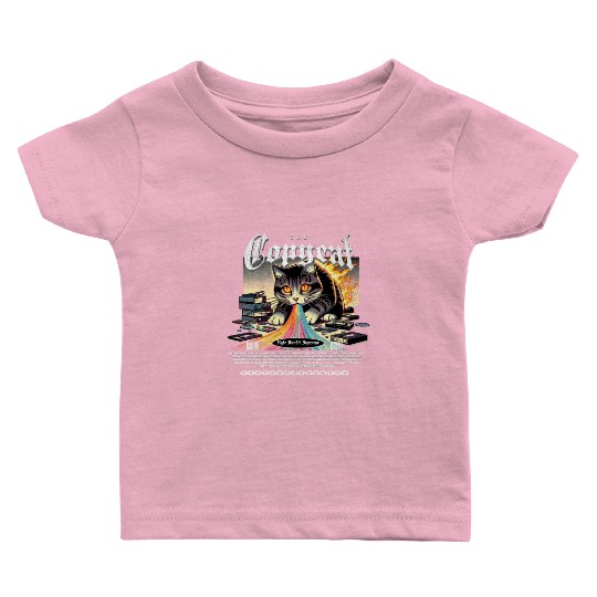 Pixel Pirate Cat Apparel: Crafty Copycat's Digital Baby T Shirts