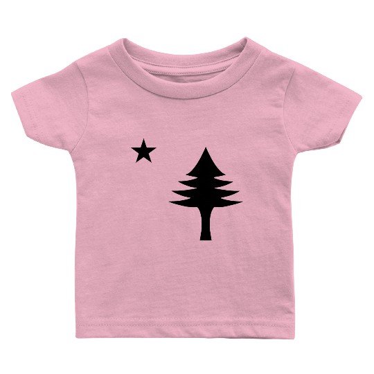 Pine tree and star 1901 flag of Maine State Baby T Shirts