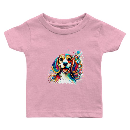 Сheerful abstract beagle Baby T Shirts