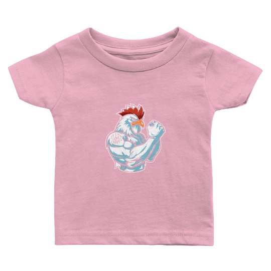 Chicken Hen Biceps Tattoo I Love Mom Baby T Shirts