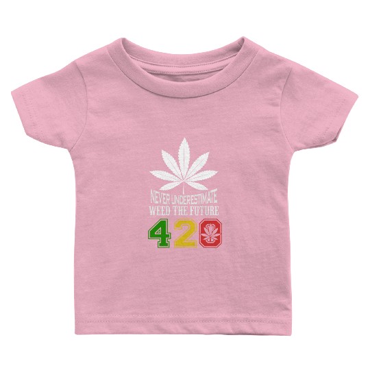 Chuckling 420 Future of Herb Weed Marijuana Design Baby T Shirts