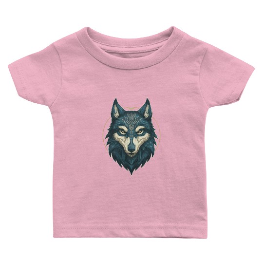 Fenrir Wolf head elven style Baby T Shirts