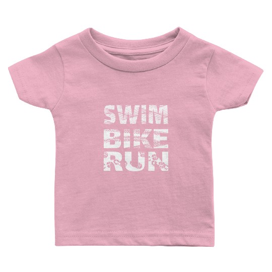 Triathlon Swim Bike Run Athleten Baby T Shirts