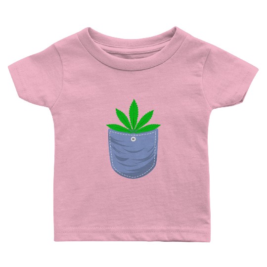 Jesting 420 Pocket Of Herb Weed Marijuana Design Baby T Shirts