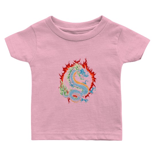 Angry Japanese Dragon Baby T Shirts