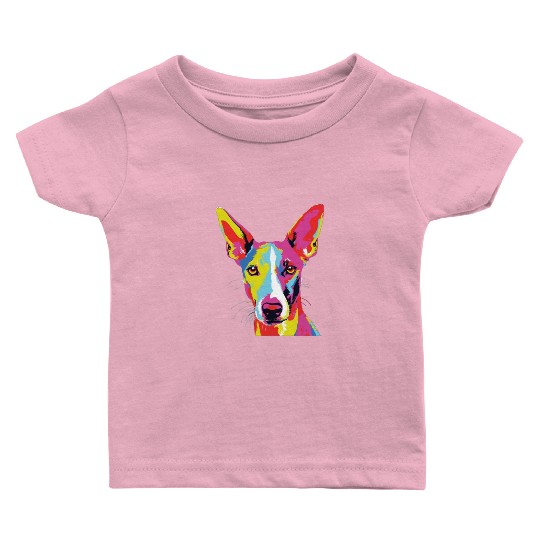 Watercolor Colorful Ibizan Hound Baby T Shirts
