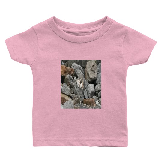 Camouflage Cat On Rocks Gifts for Animal Lovers Baby T Shirts