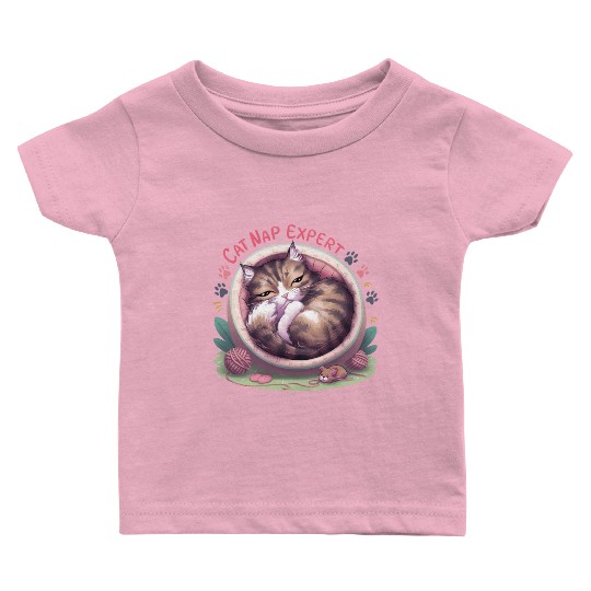 Cat Nap Expert - Funny Cat Outfit! Baby T Shirts