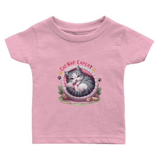 Cat Nap Expert - Funny Cat Outfit! Baby T Shirts