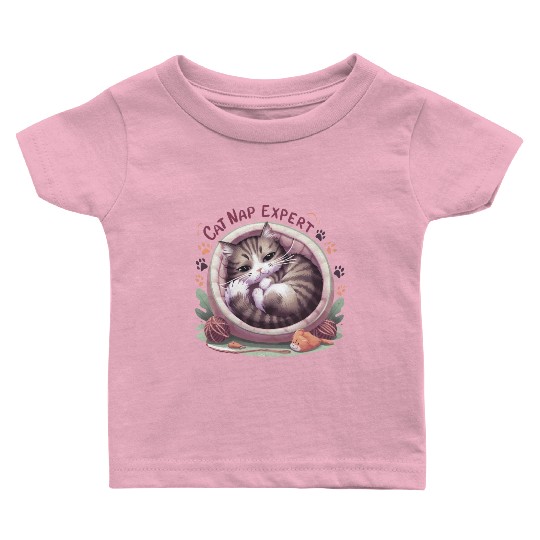 Cat Nap Expert - Funny Cat Outfit! Baby T Shirts