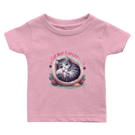 Cat Nap Expert - Funny Cat Outfit! Baby T Shirts