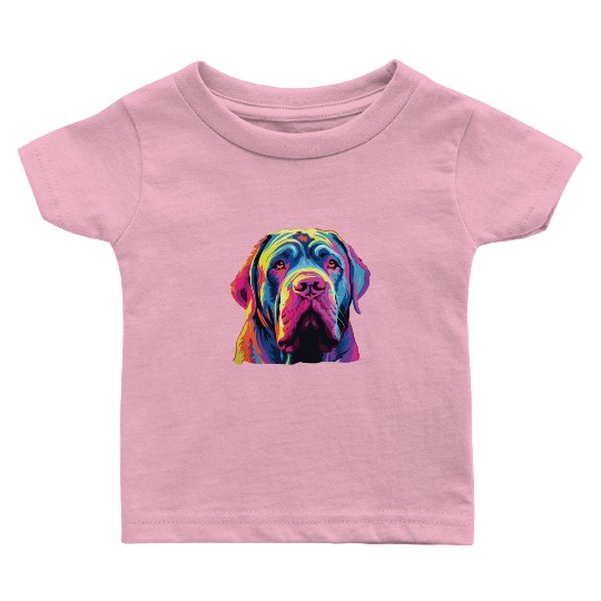 Watercolor Colorful Neapolitan Mastiff Baby T Shirts