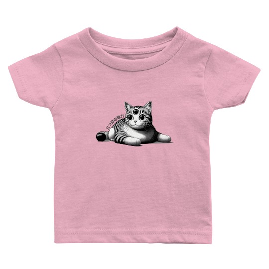 Three-Eyed Cat Enigma: A Mystical Japanese Marvel Baby T Shirts