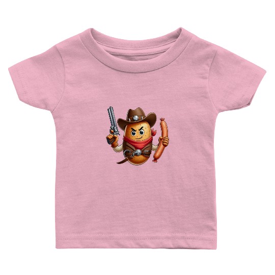 Cowboy potato with sausage gun Baby T Shirts