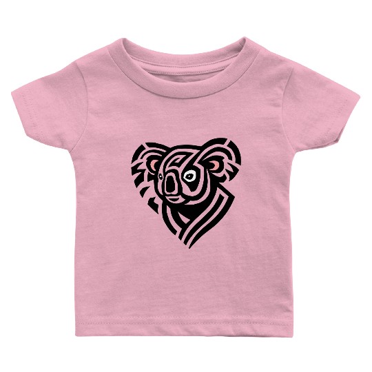 Koala Heart Tribal Style Vector Design 3 Colors Baby T Shirts