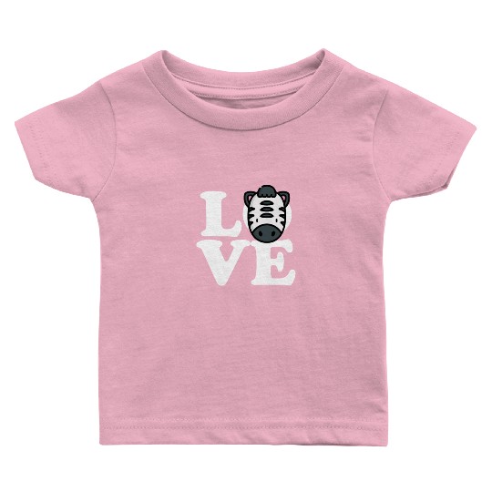 LOVE Zebra Funny Stripes Animal Face African Pun Baby T Shirts