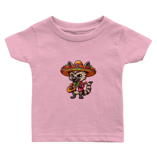 Cinco de Mayo Hyena Mariachi Guitar Baby T Shirts