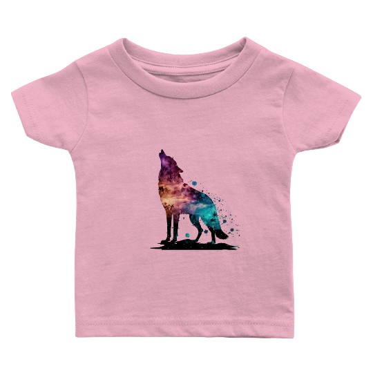Wolf Print, Cosmic Wolves, Animal Print, Cosmos Baby T Shirts