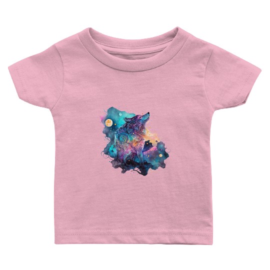 Wolf Print, Cosmic Wolves, Animal Print, Cosmos Baby T Shirts