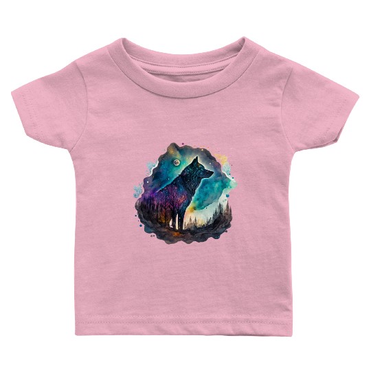Wolf Print, Cosmic Wolves, Animal Print, Cosmos Baby T Shirts