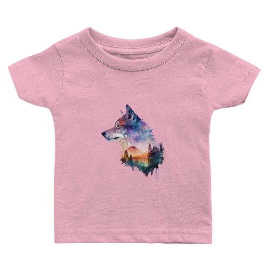 Wolf Print, Cosmic Wolves, Animal Print, Cosmos Baby T Shirts