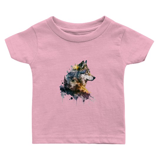 Wolf Print, Cosmic Wolves, Animal Print, Cosmos Baby T Shirts