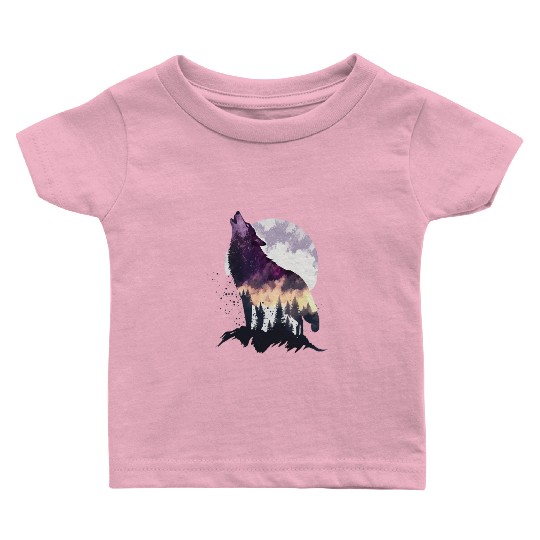 Wolf Print, Cosmic Wolves, Animal Print, Cosmos Baby T Shirts