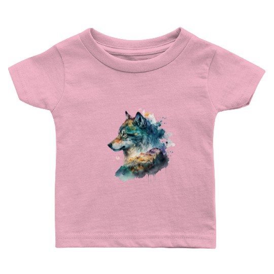 Wolf Print, Cosmic Wolves, Animal Print, Cosmos Baby T Shirts