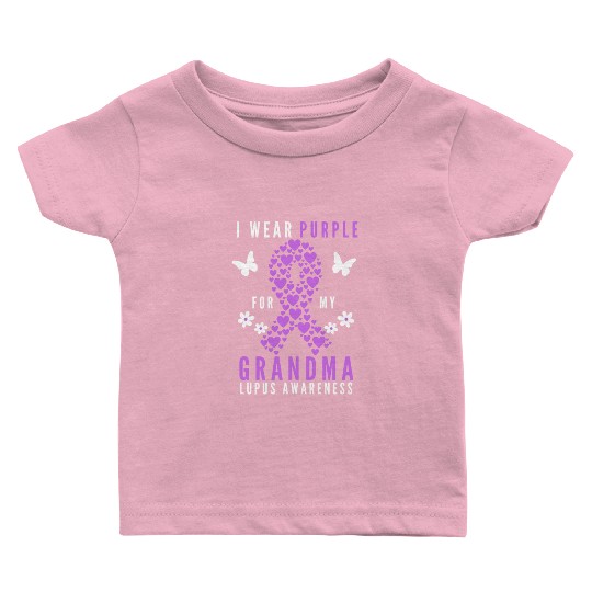 I wear purple for my grandma lupus awareness Baby T Shirts