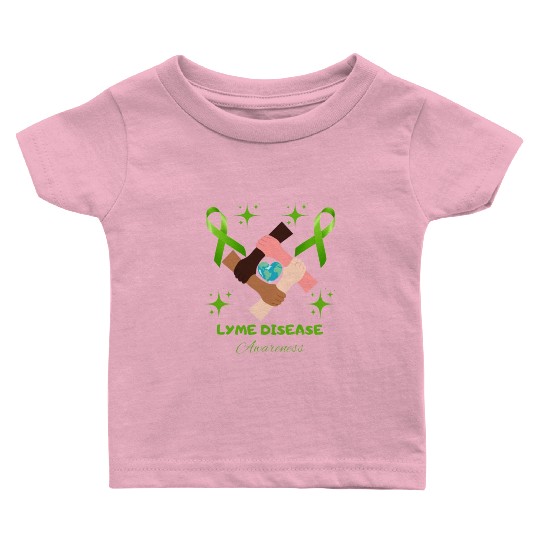 Lime Green Ribbon Lyme Disease Awareness Baby T Shirts