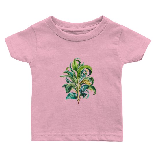 Watercolor Plant Hand Painted Baby T Shirts