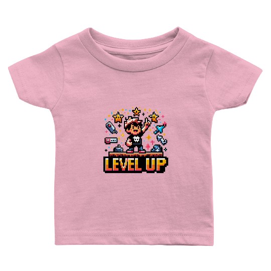 Victory Unlocked: Level Up Baby T Shirts