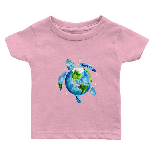 Earth Day Restore Earth Sea Turtle Art Baby T Shirts