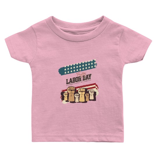 Labor Day Fists Raised Baby T Shirts