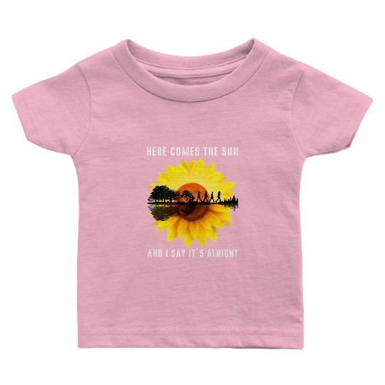Here Comes The Sun And I Say It s Alright Guitar Baby T Shirts