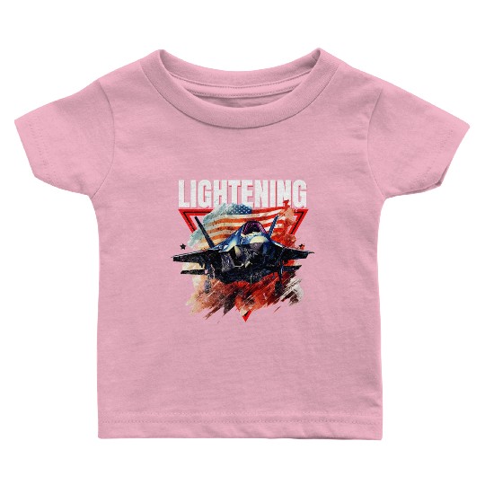 F35 Lightning Fighter Jet Plane Veteran Military Baby T Shirts