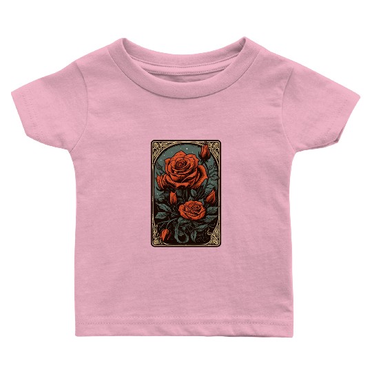 Rose Tarot Card Reader Astrology Occult Baby T Shirts