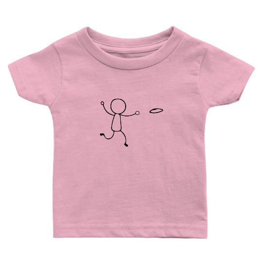 Funny Disc Golf stick figure disc golf player Baby T Shirts
