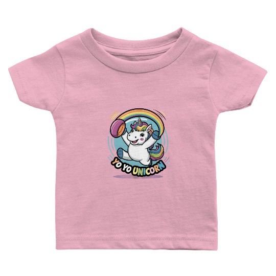 Funny YoYo Unicorn Rainbow Skill Baby T Shirts