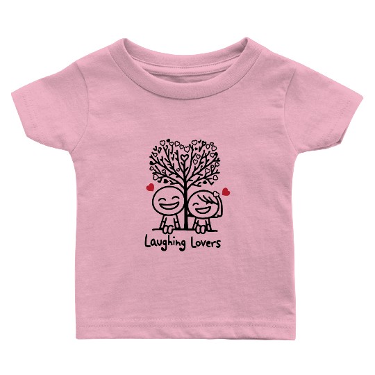 Joyful Lovers Laughing Together Baby T Shirts
