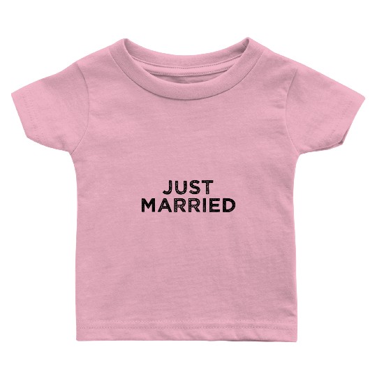 Just Married Honeymoon Couples Women & Men Bride Baby T Shirts