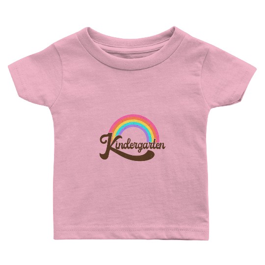 Kindergarten Retro Vintage Rainbow Teacher Appreci Baby T Shirts