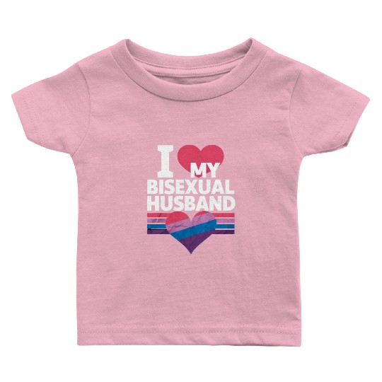I Love My Bisexual Husband Bi Pride Bisexual Flag Baby T Shirts