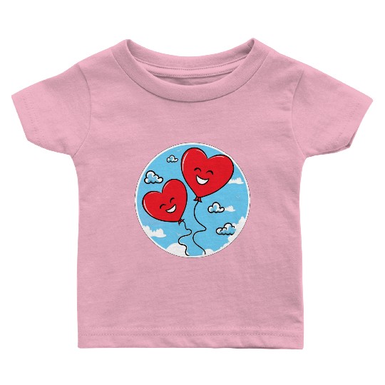 Smiling red heart balloons Baby T Shirts