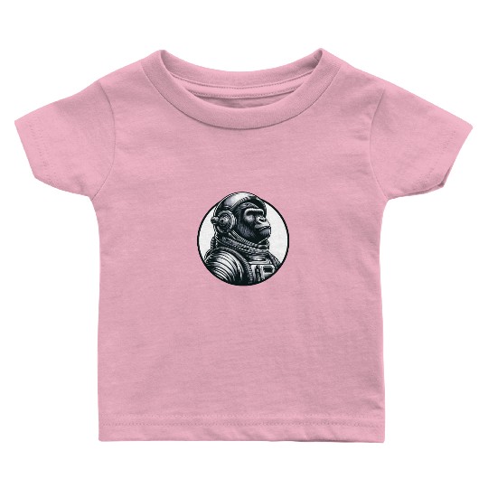 Chimpanzee Astronaut in Space Baby T Shirts