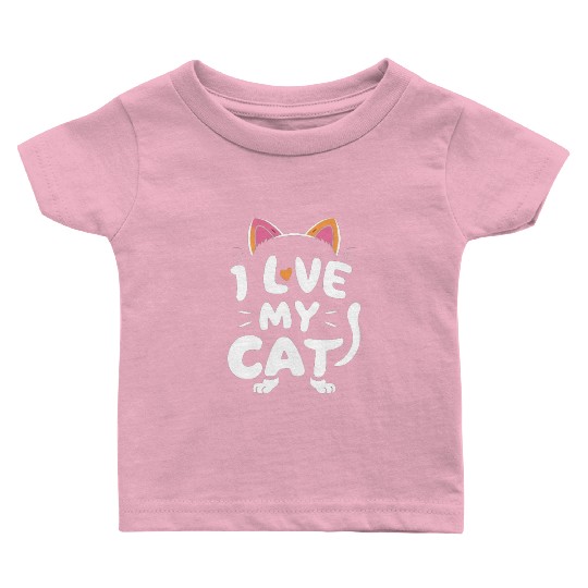 Cat typography Baby T Shirts