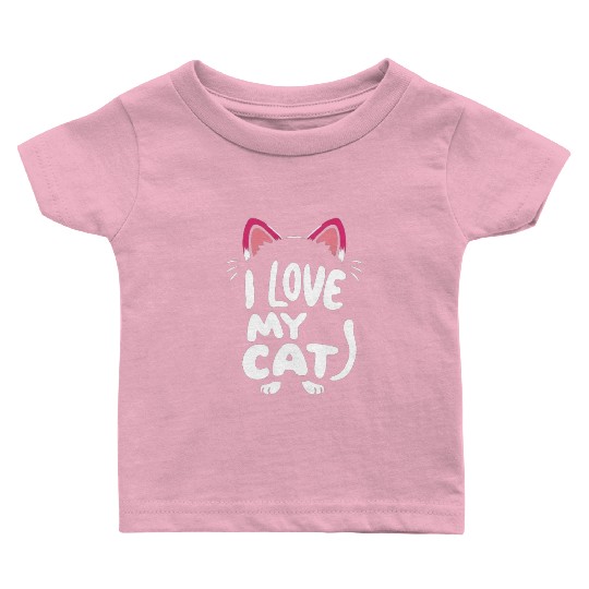 Cat typography Baby T Shirts